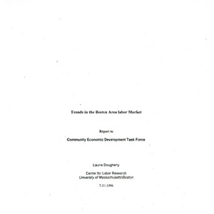 Report to the Community Economic Development Task Force, entitled "Trends in the Boston Area Labor Market"