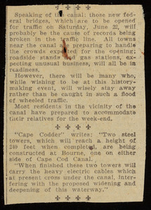 Untitled clipping, unknown newspaper, probably 1935