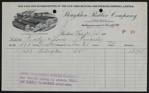 Billhead for the Stoughton Rubber Company, 232 Summer Street, Boston, Mass., dated April 26, 1904