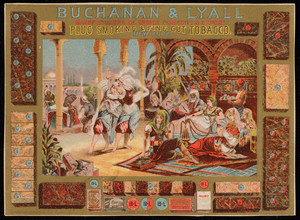 Trade card for Buchanan & Lyall, manufacturers of choice domestic & export plug smoking & fine cut tobacco, New York, New York, undated
