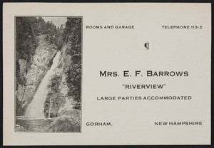 Trade card for Riverview, Gorham, New Hampshire, undated
