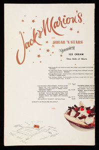 Menu, Jack and Marion's, glamorous moments in glorious eating, 4 Coolidge Corner, Brookline, Mass.