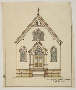 Front elevation of unidentified church, undated