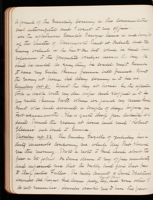 Thomas Lincoln Casey Diary, June-December 1888, 088, a friend of the Secretary concerning