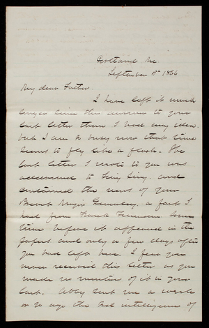 Thomas Lincoln Casey to General Silas Casey, September 5, 1866