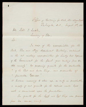 Thomas Lincoln Casey to Robert T. Lincoln, August 8, 1882