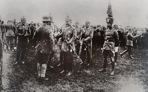 Kaiser Wilhelm with troops and the Crown Prince