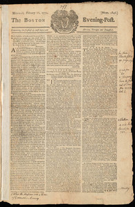 The Boston Evening-Post, 11 February 1771