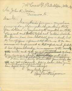 Letter from Benjamin Smith Lyman to John R. Neison