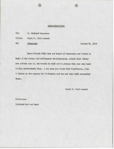 Memorandum from Mark H. McCormack to H. Richard Isaacson