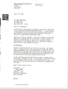 Letter from Donald M. Foley to Mark H. McCormack