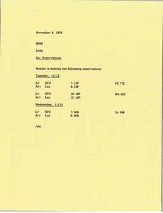 Memorandum from Judith A. Chilcote to Mark H. McCormack