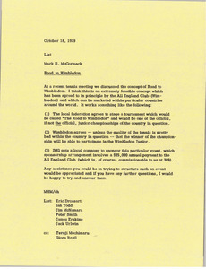 Memorandum from Mark H. McCormack to list