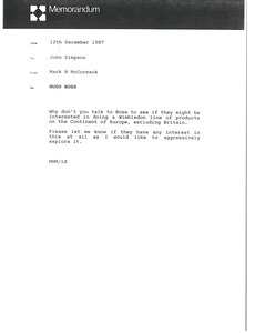 Memorandum from Mark H. McCormack to John Simpson