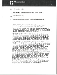 Memorandum from Mark H. McCormack to Bob Bagley