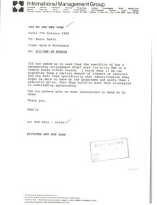 Fax from Mark H. McCormack to Peter Smith