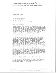 Letter from Mark H. McCormack to Stanton Wheeler