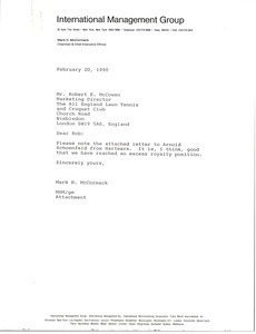 Letter from Mark H. McCormack to Robert E. McCowen