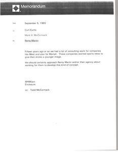 Memorandum from Mark H. McCormack to Curt Curtis
