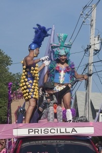 Parade float for Priscilla, Queen of the Cape : Provincetown Carnival parade