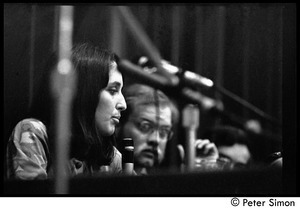 Joan Baez and David Harris: news conference following their wedding