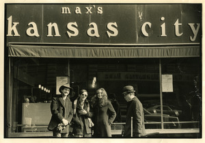 Steve Diamond, Raymond Mungo, and Susan Stern Dalsimer in front of Max's Kansas City