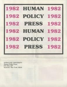 1982 Human Policy Press poster