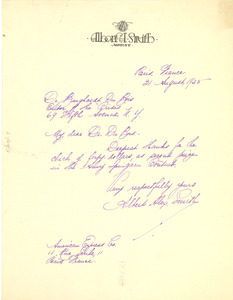 Letter from Albert A. Smith to W. E. B. Du Bois