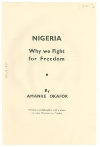 Nigeria:why we fight for freedom