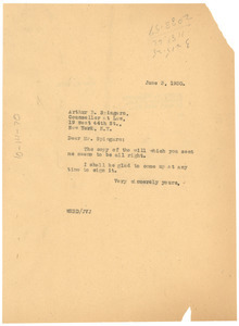 Letter from W. E. B. Du Bois to Arthur Spingarn