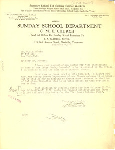 Letter from J. A. Martin to W. E. B. Du Bois