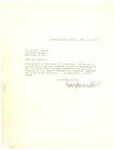 Letter from Edna Rosalyne Heard to W. E. B. Du Bois