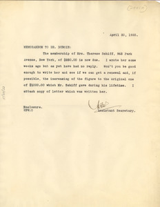 Memorandum from Walter Francis White to W. E. B. Du Bois