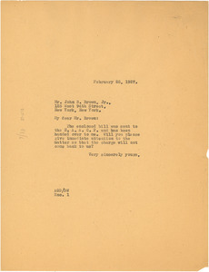 Letter from W. E. B. Du Bois to John S. Brown, Jr.