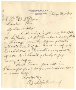 Letter from Winthrop Girling to W. E. B. Du Bois