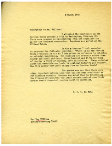 Memorandum from W. E. B. Du Bois to Roy Wilkins