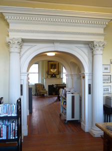 Lenox Library: entrance to reading area with Corinthian columns