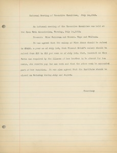 Meeting minutes of the Executive Committee of the Institute for Crippled and Disabled Men