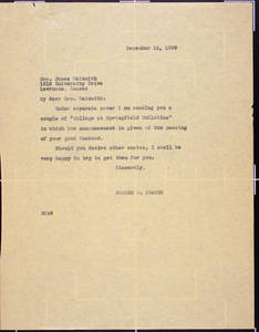 Letter to F. Naismith from Draper (December 18, 1939)