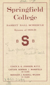 Springfield College Men's Basketball Schedule, 1919-1920