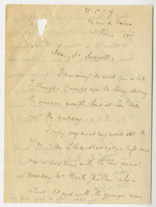Louis Marchand to Dr. Laurence L. Doggett (1911-1912?)