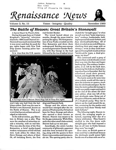 Renaissance News, Vol. 3 No. 11 (November 1989)