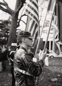 Soldiers with Flags on Veteran's Day