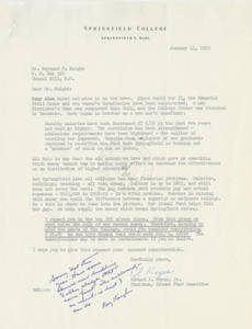 Form letter and response from Raymond Kaighn (January 15, 1959)