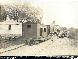 Northerly view toward Codman Street Bridge from Cedar Grove Station