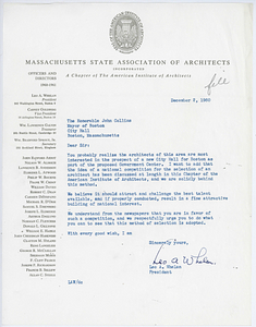Letter from Leo A. Whelan to Mayor John F. Collins
