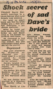 Shock secret of sad Dave's bride