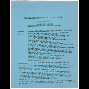 Minutes from joint meeting of relocation committee and former professional advisory committee held November 6, 1962