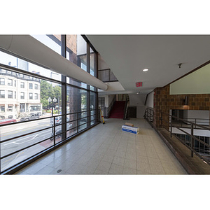 Harriet Tubman House second-floor walkway along Columbus Avenue, facing northeast