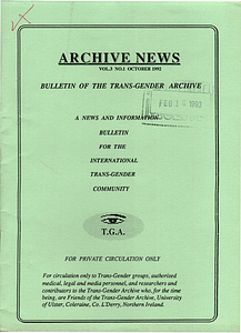 Archive News Vol. 3 No. 1 (October, 1992)